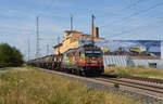 185 602 der HSL schleppte am 20.07.19 einen Kesselwagenzug durch Landsberg Richtung Bitterfeld.