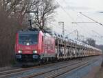 HSL 186 382 mit Auto-Ganzzug bei Salzbergen, 06.01.2022