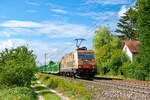 185 597 Beacon Rail/HSL mit einem Hödlmayr Autotransportzug bei Postbauer-Heng Richtung Regensburg, 15.08.2020  