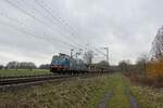 185 601-2  Night Rider  der HSL Logistik auf der Hamm-Osterfelder Bahn in Rünthe (12.03.2023) 