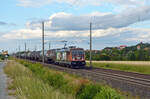 187 535 der HSL führte am 14.06.24 einen Kesselwagenzug durch Landsberg Richtung Halle(S).