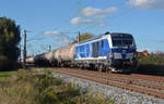 247 907 schleppte am 08.10.17 ihren Ammoniakzug durch Greppin Richtung Bitterfeld.