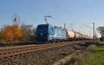 192 004 der Infra Leuna schleppte am 10.11.19 den sonntäglichen Ammoniakzug von Großkorbetha nach Wittenberg-Piesteritz durch Greppin Richtung Dessau.