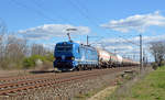 192 004 der Infra Leuna führte am 22.03.20 ihren Ammoniak-Zug von Großkorbetha kommend durch Greppin; Ziel des Zuges ist der Chemie-Standort Wittenberg-Piesteritz.