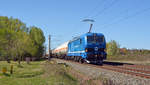 192 003 schleppte am 19.04.20 den sonntäglichen Ammoniakzug aus Wittenberg-Piesteritz kommend durch Greppin Richtung Bitterfeld.