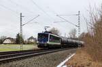 155 045-9 (IntEgro)zu sehen am 12.02.19 mit einem Kesselzug bei Plauen/V.