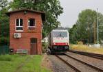 285 107-9 (ITL) fuhr am 14.07.17 einen Schotterzug von Strassgräbchen Bernsdorf nach Greiz.