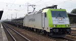 Captrain/ITL 185 581-6 [NVR-Number: 91 80 6185 581-6 D-ITL]  mit einem leeren Güterzug für Langschienen-Transporte am 15.02.18 Bf.