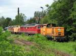 In Kamenz abgestellte ITL-Dieselloks: 106 007 (ex V60 DR), Ludmilla W 332.03 sowie weitere zwei Ludmillas - 30.05.2007  