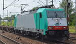 ITL   E 186 134  [NVR-Number: 91 51 6270 005-7 PL-ITL] mit Containerzug am 26.06.18 Bf. Flughafen Berlin-Schönefeld. 