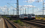 Am 26.08.18 trafen sich in Bitterfeld die beiden Traxx DE, welche von der RBB eingesetzt werden.