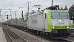 ITL Eisenbahngesellschaft mbH, Dresden [D] mit  185 517-0  [NVR-Nummer: 91 80 6185 517-0 D-ITL] und mäßig beladenem Containerzug am 07.12.20 Bf.