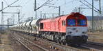 ITL - Eisenbahngesellschaft mbH, Dresden [D] mit  266 107-2  [NVR:  92 80 1266 107-2 D-ITL ] und einem Schüttgutwagenzug (Sand/Kies) am 24.02.21 Durchfahrt Bf.