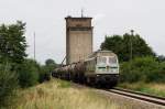 232 714 (W232.09 der ITL), ex TE 109 026 mit einem Kesselzug in Casekow (30.07.2007)