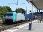 ITL 186 134 mit Containerzug in Hämelerwald, 30.07.2024