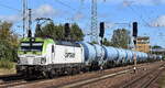 ITL - Eisenbahngesellschaft mbH, Dresden [D] mit ihrer  193 583 , Name:  Mysterious  [NVR-Nummer: 91 80 6193 583-2 D-ITL] mit einem Kesselwagenzug (Benzin) am 09.10.24 Höhe Bahnhof Schönefeld b. Berlin.
