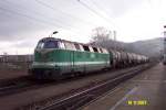 ITL-Diesellok 118 am 18.11.2007 mit Kesselzug auf der Elbbrcke Niederwartha 