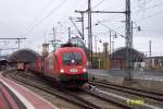 ITL-Gterzug am 11.11.2007 bei der Durchfahrt durch die Sdhalle des Dresdner Hauptbahnhofes