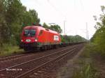 1116 233 zieht fr ITL ein leeren Containerzug auf den Sdlichen Berliner Aussenring 14.08.07