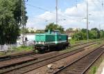 111 001 (ex 211 160-7) der ITL fhrt solo durch Magdeburg-Buckau.