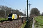 Am spten Vormittag kam ITL ES 64 F4-203 mit einem Containerzug gen Genshagener Heide vor die Linse gerollt (Diedersdorf 07.04.10) 