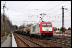 185 650-9 von ITL fhrt mit einem Kesselwagenzug ber die Siebenbogenbrcke in Frth.