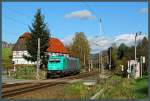 Bei schnstem Sptherbstwetter rollt 185 610-3 der ITL durch das Elbtal Richtung Bad Schandau.