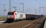 Mit einem Kokszug am Haken fuhr 185 649 am 07.03.14 durch Rodleben Richtung Magdeburg und begegnet dabei 155 222.