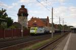 145 094-9 Captrain Deutschland GmbH für ITL - Eisenbahngesellschaft mbH mit einem Kesselzug  Dieselkraftstoff oder Gasöl oder Heizöl (leicht) , bei der Durchfahrt in Rathenow und fuhr