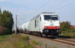 285 108 führte am 04.10.15 den sonntäglichen Sodazug aus Stassfurt nach Bitterfeld durch Greppin.