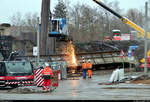 VDE 8 Komplexmaßnahme Halle Rosengarten–Angersdorf  ▶ Standort: Halle Rosengarten    Auch die benachbarte Rosengartenbrücke wurde vom 5.2.