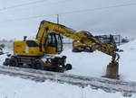 Jaeger Zweiwegebagger A922 Rail Litronic (99 80 9903 379-2 D-JUV), am 13.02.2021 in Angersdorf.