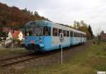 Esslinger Triebwagen VT 407 der KML 95 80 0301011-2-D-KML als RB 34781 Wippra-Helbra, Wipperliese KBS 337,fotografiert bei der Ausfahrt Friesdorf am 30.10.2011