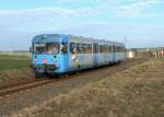 VT 408 der KML (Wipperliese) am 02.03.14 auf der Fahrt von Klostermansfeld nach Wippra (bei Klostermansfeld).