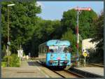 VT 408 der KML erreicht am 17.09.2014 als RB 34789 den Bahnhof Klostermansfeld.