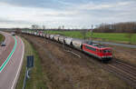 IGE/BLC24 mit LDK 155 059 und einem Getreidezug am 16.01.2023 in Rambin.