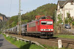 155 191 der Leipziger DampfKulTour (LDK) mit einem Ganzzug in Stadt Wehlen, 30.04.2024