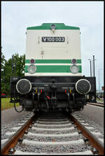 Leipziger Dampf KulTour V100 003 beim Tag der offenen Tür am 31.08.2024 im DB Werk Dessau.