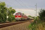 132 109-0 und 132 158-7 (LEG) fuhren am 30.07.17 einen Kesselzug nach Sand Hafen.