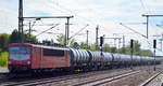 LEG 155 078-9 (9180 6 155 078-9 D-LEG) mit Kesselwagenzug (leer) Richtung Stendel am 11.09.18 Bf. Flughafen Berlin-Schönefeld.