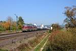 132 158 (92 80 0232 158-8 D-LEG) + 132 109 (92 80 1232 109-9 D-LEG) mit Güterzug in Nabburg am 13.10.2018 