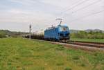 192 013 (LEG) fuhr am 09.05.20 mit einem Kesselzug durch Großeutersdorf.