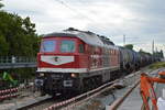 LEG - Leipziger Eisenbahnverkehrsgesellschaft mbH, Leipzig mit  232 182-6  [NVR-Nummer: 92 80 1232 182-6 D-LEG] und Kesselwagenzug (leer) Richtung Stendel am 04.07.20 Berlin Karow.