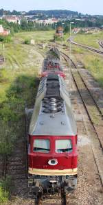 132 158 und 250 137 der LEG waren am 28.07.14 in Gera Hbf zusehen.