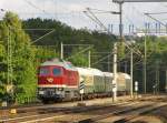 LEG 132 004-3 mit dem DPE 61438 von Leipzig-Plagwitz zum Dampflokfest nach Meiningen, am 05.09.2015 in Erfurt Bischleben.