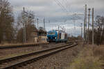 NRAIL/LOCON 248 021 am 05.01.2023 im Bahnhof Passow.