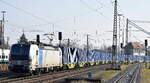 LOCON LOGISTIK & CONSULTING AG, Berlin [D] mit der Railpool Vectron  6193 091  [NVR-Nummer: 91 80 6193 091-6 D-Rpool] und einem Containerzug am 10.02.25 Höhe Bahnhof Frankfurt (Oder).