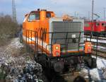 Die Locon 213 (vollmodernisierte ex.DB 214 262; MaK 1963) entdeckte ich in Bremen-Grpelingen.
Foto: 14.02.2009