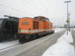 Hier LOCON 201, bei der Durchfahrt am 24.1.2010 durch Angermnde.