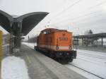 Hier LOCON 201, bei der Durchfahrt am 24.1.2010 durch Angermnde.